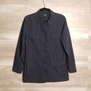 Kate Spade Saturday Women's Pocket Front Utility Jacket Navy Blue Size Small